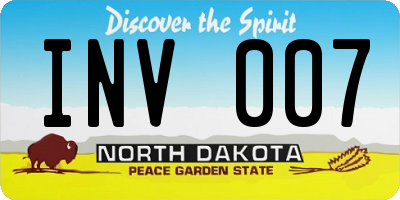 ND license plate INV007