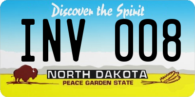 ND license plate INV008