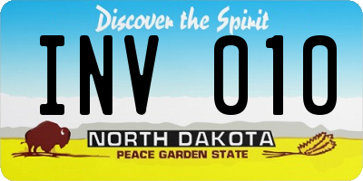 ND license plate INV010