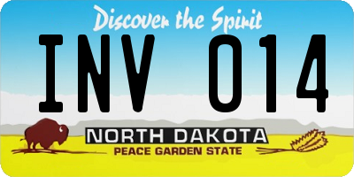ND license plate INV014