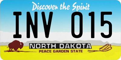 ND license plate INV015