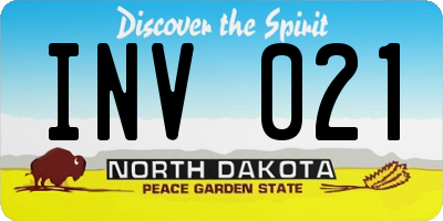 ND license plate INV021