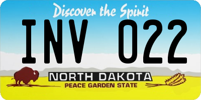 ND license plate INV022