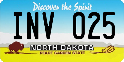 ND license plate INV025