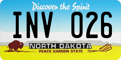 ND license plate INV026