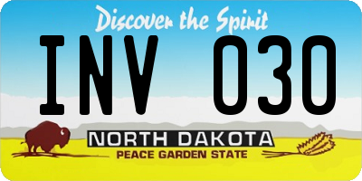 ND license plate INV030