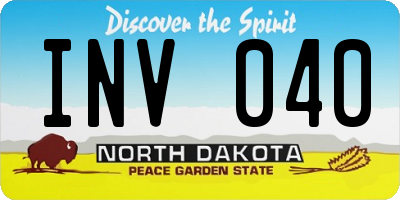 ND license plate INV040