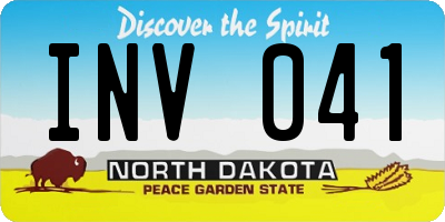 ND license plate INV041