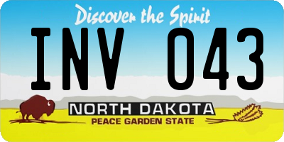 ND license plate INV043