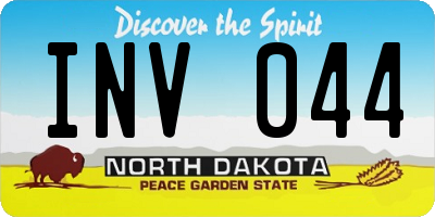 ND license plate INV044