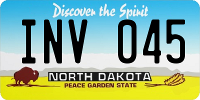 ND license plate INV045
