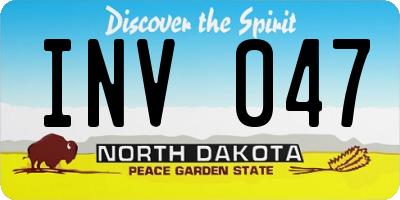 ND license plate INV047