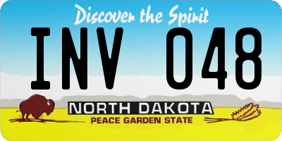ND license plate INV048