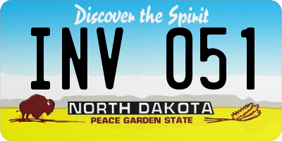 ND license plate INV051