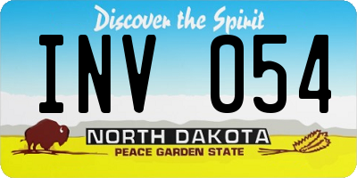ND license plate INV054