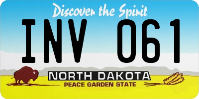 ND license plate INV061