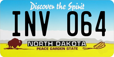 ND license plate INV064