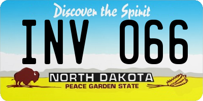 ND license plate INV066