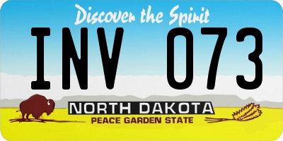 ND license plate INV073