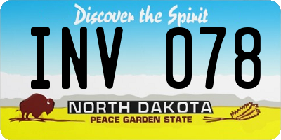 ND license plate INV078