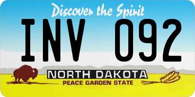 ND license plate INV092