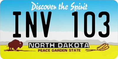 ND license plate INV103