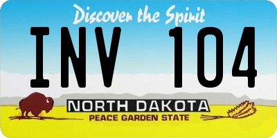 ND license plate INV104