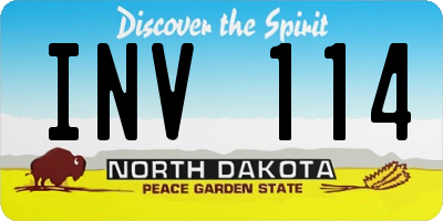 ND license plate INV114