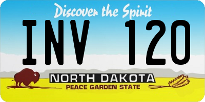 ND license plate INV120