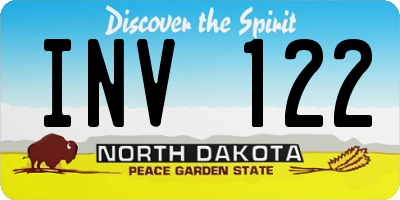 ND license plate INV122