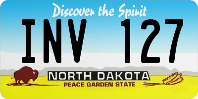 ND license plate INV127