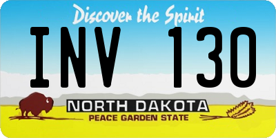 ND license plate INV130