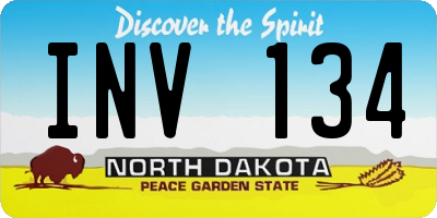 ND license plate INV134