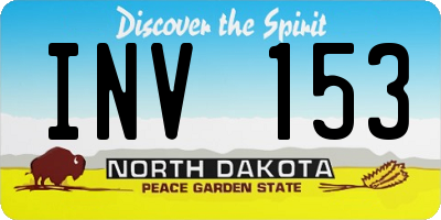 ND license plate INV153