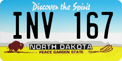 ND license plate INV167