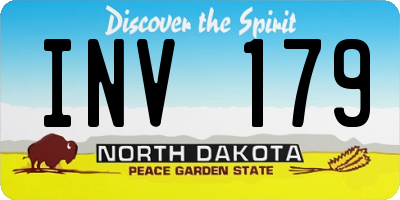 ND license plate INV179