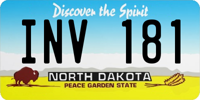 ND license plate INV181