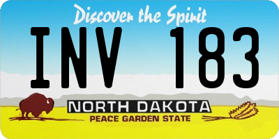ND license plate INV183
