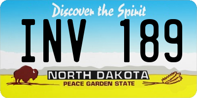 ND license plate INV189