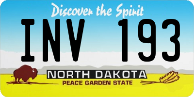 ND license plate INV193