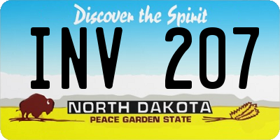 ND license plate INV207