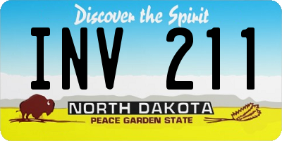 ND license plate INV211