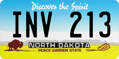 ND license plate INV213
