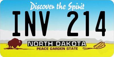ND license plate INV214
