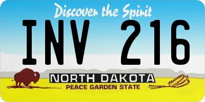 ND license plate INV216