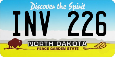 ND license plate INV226