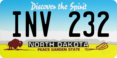 ND license plate INV232