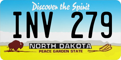 ND license plate INV279