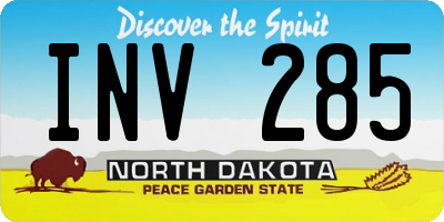 ND license plate INV285