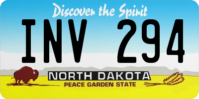 ND license plate INV294